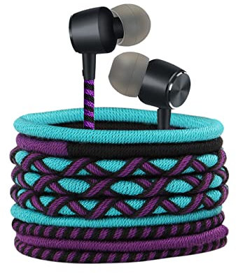 URIZONS Auriculares con Cable In-Ear y Microfono - Trenzado Colorido Cable Reforzado, Graves Earphones para para Samsung Huawei Deportivos Ordenador