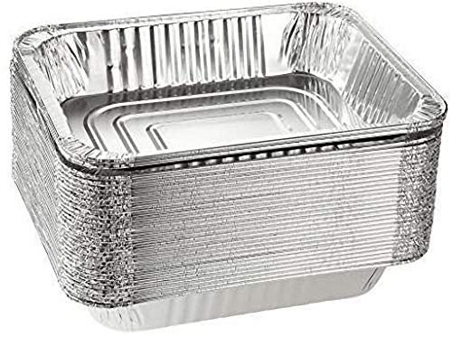 30 pezzi quadrati 13X10X4 cm vassoi usa e getta in foglio di alluminio contenitori per arrostire pentole in stagnola contenitori per la cottura al forno conservazione congelata degli alimenti