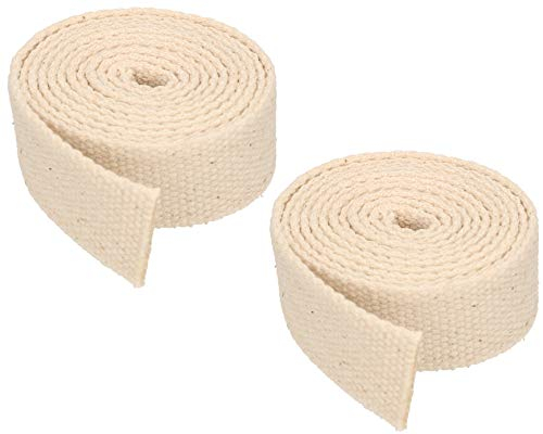 KOTARBAU® 2er Set Öllampendocht Flach 20mm 1m Baumwolle für Lampen Gartenfackeln Sturmlaternen