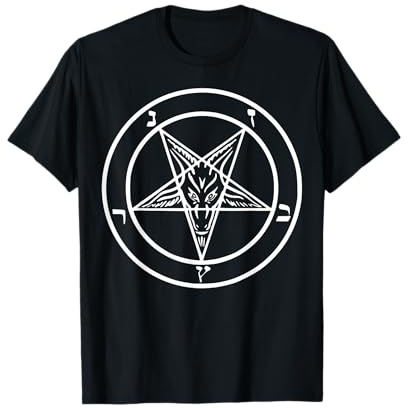 Baphomet - Maglietta da uomo con pentacolo invertito Maglietta