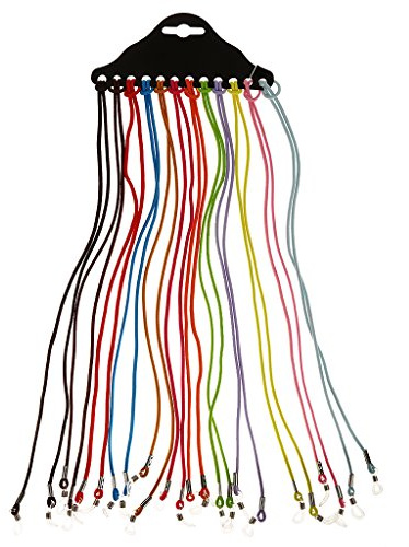 Lot de 12 cordons élastiques en néoprène pour lunettes de soleil, lunettes de lecture, 64 cm Multicolore