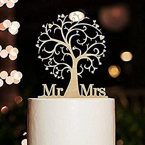 Mr et Mrs Cake Topper,Sposa Decorazione Torta di Legno, per Mr & Mrs Wedding Cake Topper Decorazione