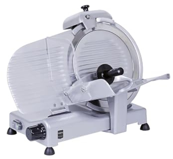 METRO Professional Gastro Schneidemaschine, Edelstahl, Schnittstärke 1-15 mm, mit Sicherheitsabschaltung und Dauermodus, 230V, silber (30 cm)