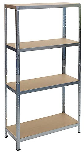 STREND PRO Schwerlastregal 180x90x40 cm 175kg/Böden - Universal Steckregal Metall mit MDF-Platten, 4 Einlegeböden, ideal als Abstellraum Regal, Lagerregal oder Keller Regal, einfache Montage