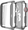 Misxi Hard Hülle mit Glas Displayschutz mit Apple Watch Series 9 Series 8 Series 7 45mm, Rundum Schutzhülle Ultradünne Schutz Case für iWatch S9/S8/S7, 2-Stück, 1 Silber + 1 Transparent