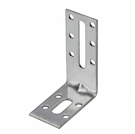 Langlochwinkel Lochplattenwinkel Winkelverbinder 70 x 50 x 30 x 2 mm Holzverbinder Montagewinkel Bauwinkel Eckwinkel mit Steg Stahl verzinkt 50 Stück