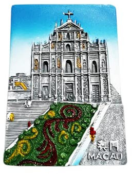 Kathedrale des Heiligen Paul Macau China Kühlschrankmagnet Reise Souvenir Kühlschrank Dekoration 3D Magnetaufkleber handbemalt Handwerk