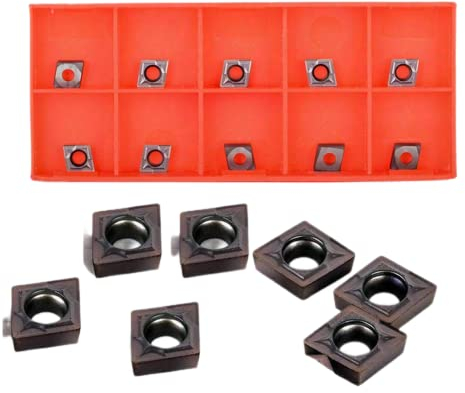 ZYWUOY 10 STÜCKE CCMT060204 Hartmetalleinsätze CCMT0602 Für Drehmaschine Drehen Werkzeughalter CNC Hartmetalleinsatz Cutter Wendeschneidplatte Drehmaschine Fräseinsätze Drehwerkzeuge