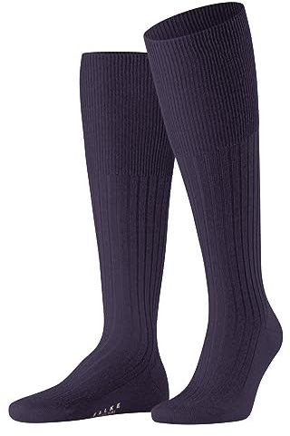 FALKE Bristol Pure M KH lana al ginocchio tinta unita 1 paio, Calzini lunghi Uomo, Viola (Amethyst 8635), 43-44