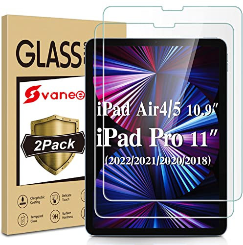 SLYTF Schutzfolie kompatibel für iPad Air 4 /Air 5 10,9 Zoll/iPad Pro 11 Zoll (2022/2021/2020/2018) [9H Härte, Blasenfrei, Kratzfest] HD Klar Glas Displayschutzfolie