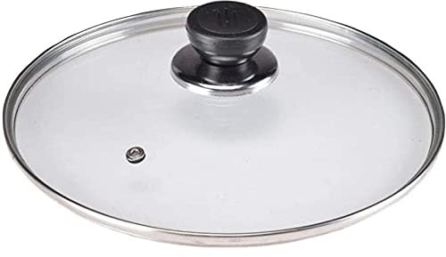 BAtlam Pan Lid Saucepan Lid Tempered Glass, Household Transparent Universal Electric Pressure Cooker Lid Fit for Instant Pot Glass Lid with Handle Knobs (22cm)