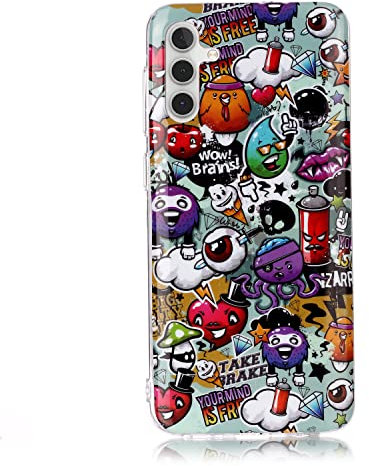 DasKAn Leuchtend Silikon Hülle für Samsung Galaxy A14 5G, Fluoreszierend Licht im Dunkeln Bunt Muster Ultra Dünn Weich Gummi Rückseite Handy Tasche Stoßfest Gel TPU Schutzhülle, Graffiti