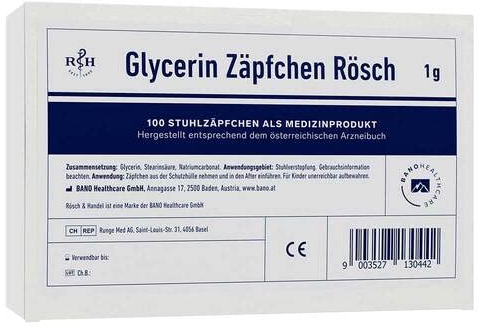 GLYCERIN ZÄPFCHEN Rösch 1 g gegen Verstopfung 100 St