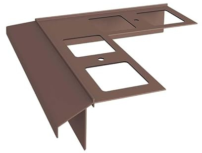Renoplast® Esquina de aluminio 90° para perfil de alero K100R Marrón | Acabado de terrazas | Suelos de baldosas sobre mortero adhesivo | Sistemas de drenaje de agua | Perfil angular | Anticorrosión