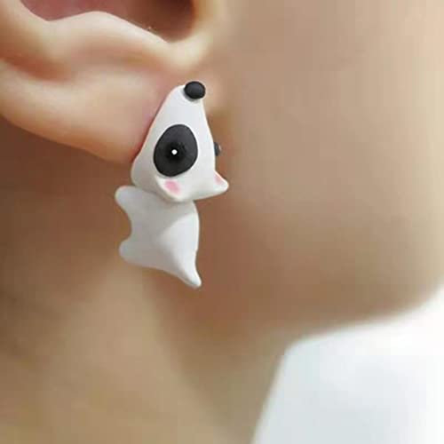 Bysonglezai Ohrringe Ohrstecker Damen Schmuck Earrings 2Pcs / 1 Paar Frauen Ohrstecker Ohrringe Nette Dinosaurier Welpe Wal Biss Ohrschmuck Spaß Geschenk Mode Whitedog