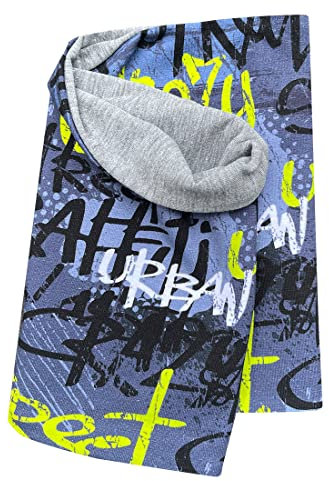 Wollhuhn Öko Jungen/Mädchen Leichter Lockerer Schlupfschal/Halstuch/Loop Baumwolle Zwei Lagen Jersey Übergangszeiten/Sommer 32132220 (Skater Grau/Lime)