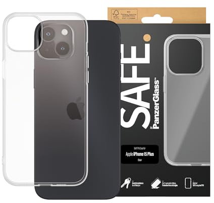 Safe by PanzerGlass™ Handyhülle für iPhone 15 Plus - Hülle aus 100% recyceltem TPU - Wireless Charging kompatibles iPhone 15 Plus Case - vergilbungsresistent