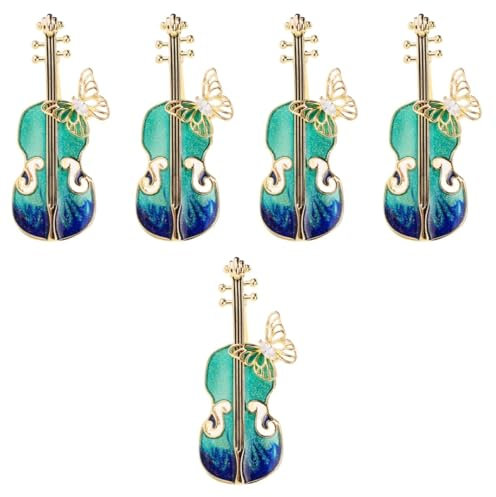 PACKOVE 5st Violine Brosche Süßes Revers Emaille Anstecknadel Brosche Abzeichen Geigenbroschen Einzigartiges Revers Anzug Reversnadel Musiknotenbrosche Legierung Schal Saxophon Fräulein