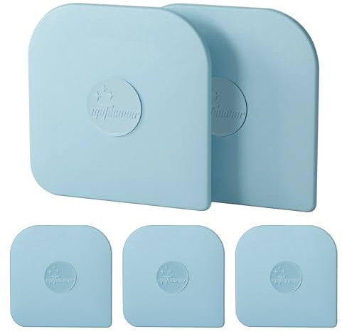 Rascador de sartén, 5 raspadores de ollas, raspador de ollas, rascador de ollas, antiarañazos para hierro fundido, limpieza de ollas y sartenes, herramienta de cocina resistente, color aguamarina