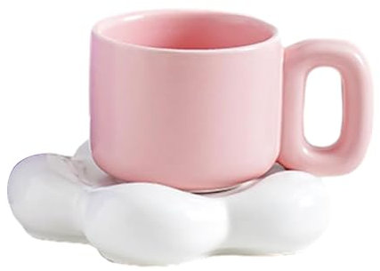 CAPIJIONG Tasse en céramique avec motif nuage Rose 350 ml