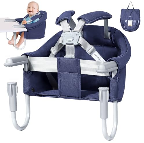 Orzbow Tischsitz Baby,Wasserdicht Tischsitz Faltbar Babysitz mit 5-Punkt-Sicherheitsgurt und Polstermatten,Hinterlasse Keine Spuren,Waschmaschinenfest,Ideal für zu Hause und Unterwegs