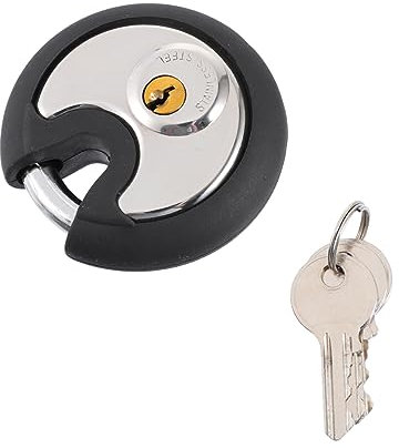 DOITOOL Cadenas Rond Antivol Acier Inoxydable Avec Capuchon De Protection Serrure Robuste Anticorrosion Pour Portes Portails Motos Et Remorques