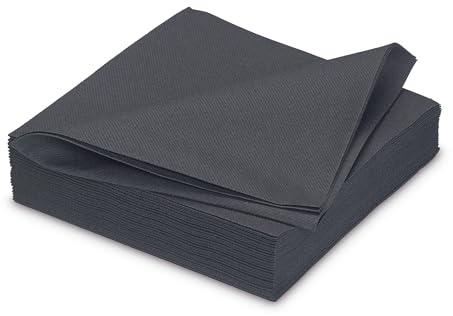 AVA Servietten stoffähnlich 40x40cm 25 Stück - Farbauswahl - Airlaid saugstark - Einweg Tischservietten zum Falten - Einfarbige Papierservietten für Hochzeit Geburtstag Gastronomie - Schwarz