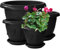 VR7 Pack of 33cm Flower Pots with Tray