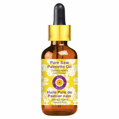dève herbes Pure Saw Palmetto Oil (Serenoa repens) 100% Natural Therapeutic Grade with Glass Dropper 30ml (1 OZ)