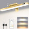 WILLED Illuminazione per immagini senza fili, 5 W, batteria con telecomando, 2500 mAh, con 3 temperature di colore, illuminazione da parete, senza fili, dimmerabile, con timer, oro