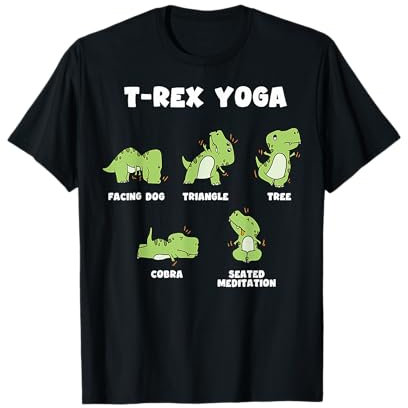 T-Rex Yoga Posen Dinosaurier Achtsamkeit Meditation Dino T-Shirt
