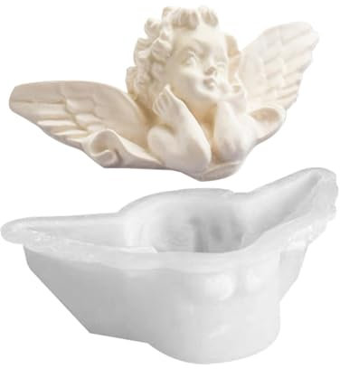 Moldes de silicona de ángel, moldes para hacer velas, molde tridimensional de querubín y yeso | Moldes de silicona para figuras de ángel de yeso moldes de silicona