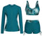 JASAMBAC Women's Athletic 3 Piece Swimsuits Long Sleeve Swimsuit Sports Surfing Swimwear Bathing Suit