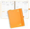 POPRUN Kalender 2025 2026 Buchkalender Ringbuch mit Hardcover, ca. A4 (25,5 x 20,5 cm), 17-Monate-Terminplaner (Aug.2025-Dez.2026), Wochenplaner 2025 2026 mit Plastiklineal - Orange