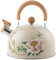 Pastoralist Thé émail Vintage Kettle | Thé à sifflet, Bouilloire Florale, Bouilloire, thermure sifflant pour la cuisinière en Acier Inoxydable