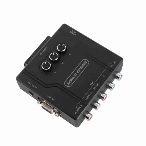 Srliya RGBS VGA zu YPBPR Konverter, Component Video Signal Adapter für SFC, N64, Wii, MD, Saturn, mit Farbhelligkeitsanpassung