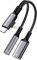 2 in 2 Light-ning and USB C to 3.5mm Headphone audio and Fast Charger Adapter, type C to 3.5mm Jack, Light-ning to 3.5mm aux, Compatible with GalaxyS22/S21 Ultra,i-Pad Pro, Pixel, i-Phone 15 14 13