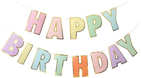 Happy Birthday Girlande Deko Geburtstag Banner Hängende Dekoration Baby Dusche Party Geburtstagsdeko Geschenkidee Junge Mädchen Foto Hintergrund Hängedeko Pastellfarben Wimpelkette Kindergeburtstag