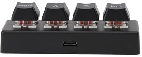 Plyisty Anpassbare -Gaming -Tastatur Red Switch Makro Tastatur USB Wired 4 Tasten für/Office Production Line Tests (Black)