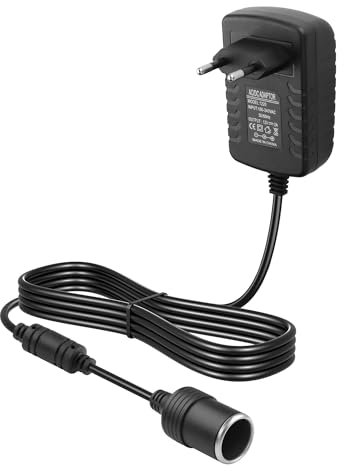 CERRXIAN Cable de alimentación de CA a CC para encendedor de coche, adaptador de corriente alterna 110-240 V a CC 12 V 2 A 24 W con convertidor de encendedor de cigarrillos de coche, para 12 V/2 A (24