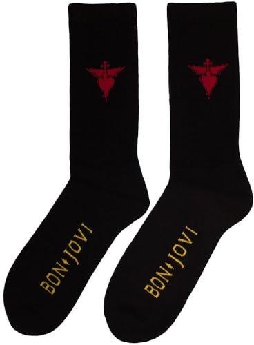 Rock Off officially licensed products Bon Jovi Dagger Heart Band Logo Terry Socks One Size