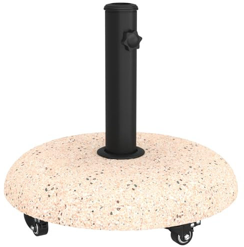 vidaXL Pied de Parasol Jaune et Noir 45 x 45 x 40 cm Béton et Métal, Socle d'ombrelle de Jardin et terrasse, Rond, Support Moderne et Robuste pour Parasol, idéal en extérieur.