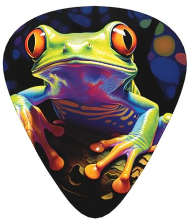 Wzywhj Peace Tree Frog Picture Guitar Pick Easy Grip Uke Picks Comfortable Feel, Ukulele, Acoustic And Electric Guitar,Guitar Plektrums 12'S