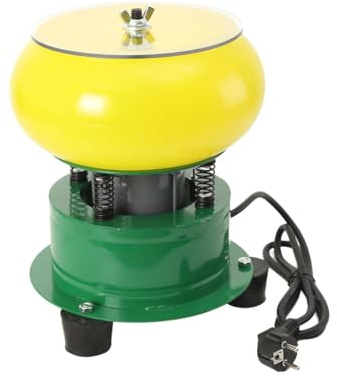 100W Schmuck Poliermaschine Vibrierende Poliertrommel Vibrationsbecher 8 Zoll, Steinpoliermaschine Polierbehälter Hülsenpolierer zum Polieren von Jade Dekorative Walnüsse Olzperlen Bernstein