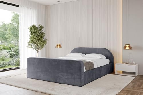 ALTDECOR Polsterbett mit Bettkasten und Lattenrost, Bett mit Kopfteil, Boxbett ohne Matratze, Doppelbett mit Stauraum - TIVON-Z-v1-200x200 Dunkelgrau Casablanca