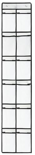 GIUPLOKID Regal-Aufbewahrungssystem, 12 Grid 14x20cm Mesh Hängetasche for Kleidung Mehrfarbig 30x150cm(White)
