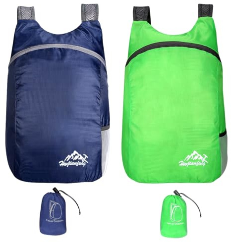 UJBVCX 2 Pcs Ultraleicht Faltbar Klein Rucksack, 20L Wanderrucksack Herren Damen für Wandern Travel Reisen Radfahren Klettern