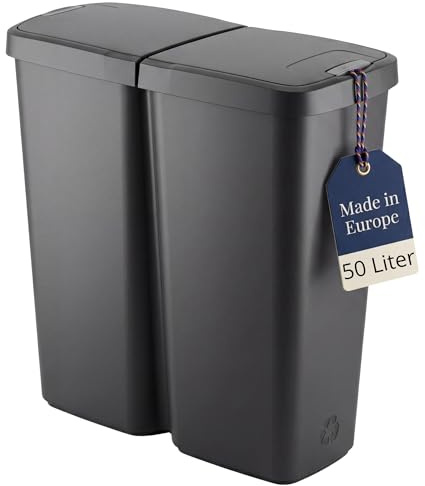 BigDean Duo Bin Mülleimer 2x25 Liter Made in Europe