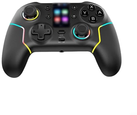 GANCEI Controller da gioco wireless per PC con joystick effetto corridoio, nessuna deriva, per Windows/Switch/Android/iOS, nero, design portatile per viaggi