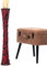 Leewadee Große Deko Bodenvase Für Dekozweige, Hohe Standvase Für Pampasgras, Design Holzvase, 70 cm, Rot
